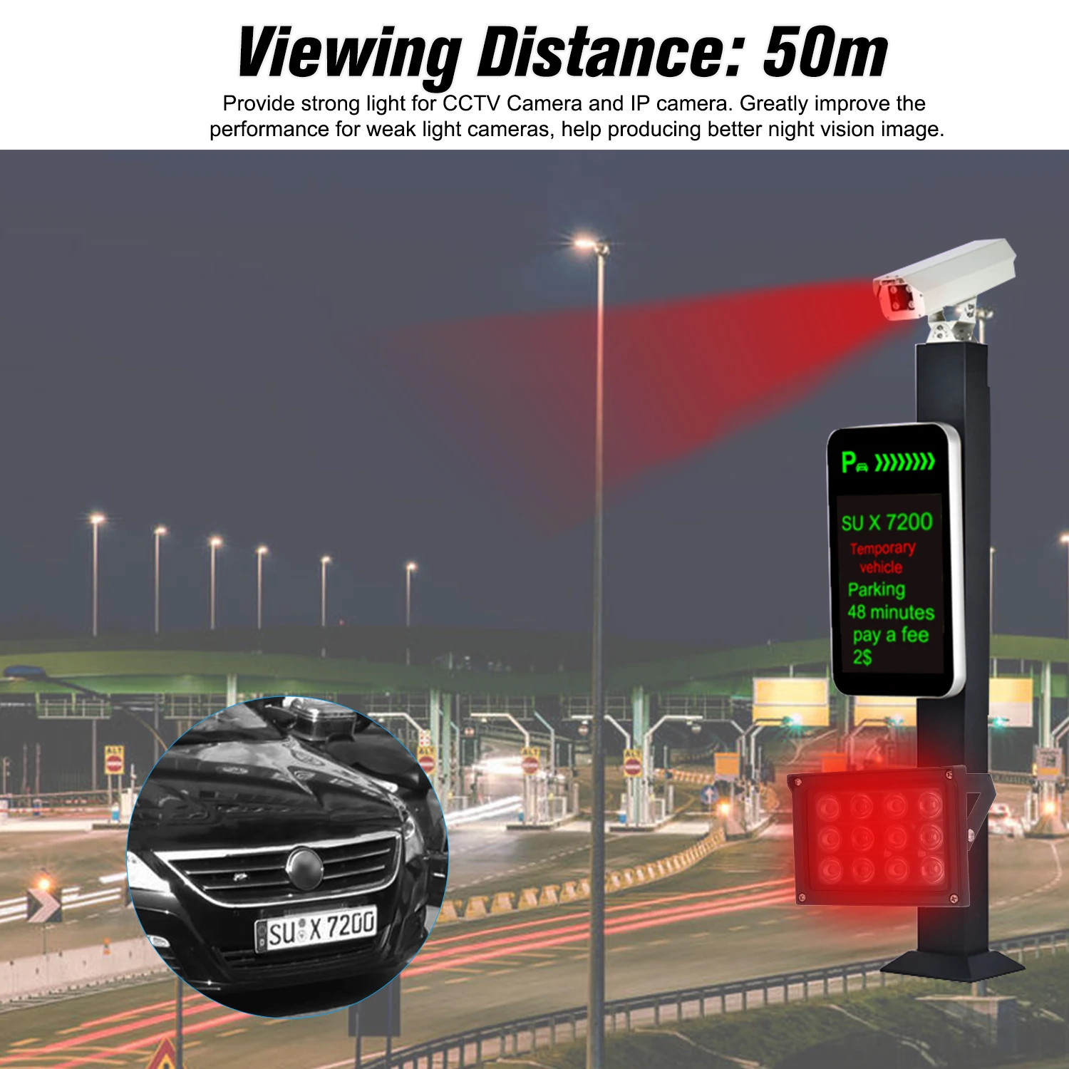 Наружный инфракрасный осветитель 12 шт. ИК светодиод ночное видение широкий угол