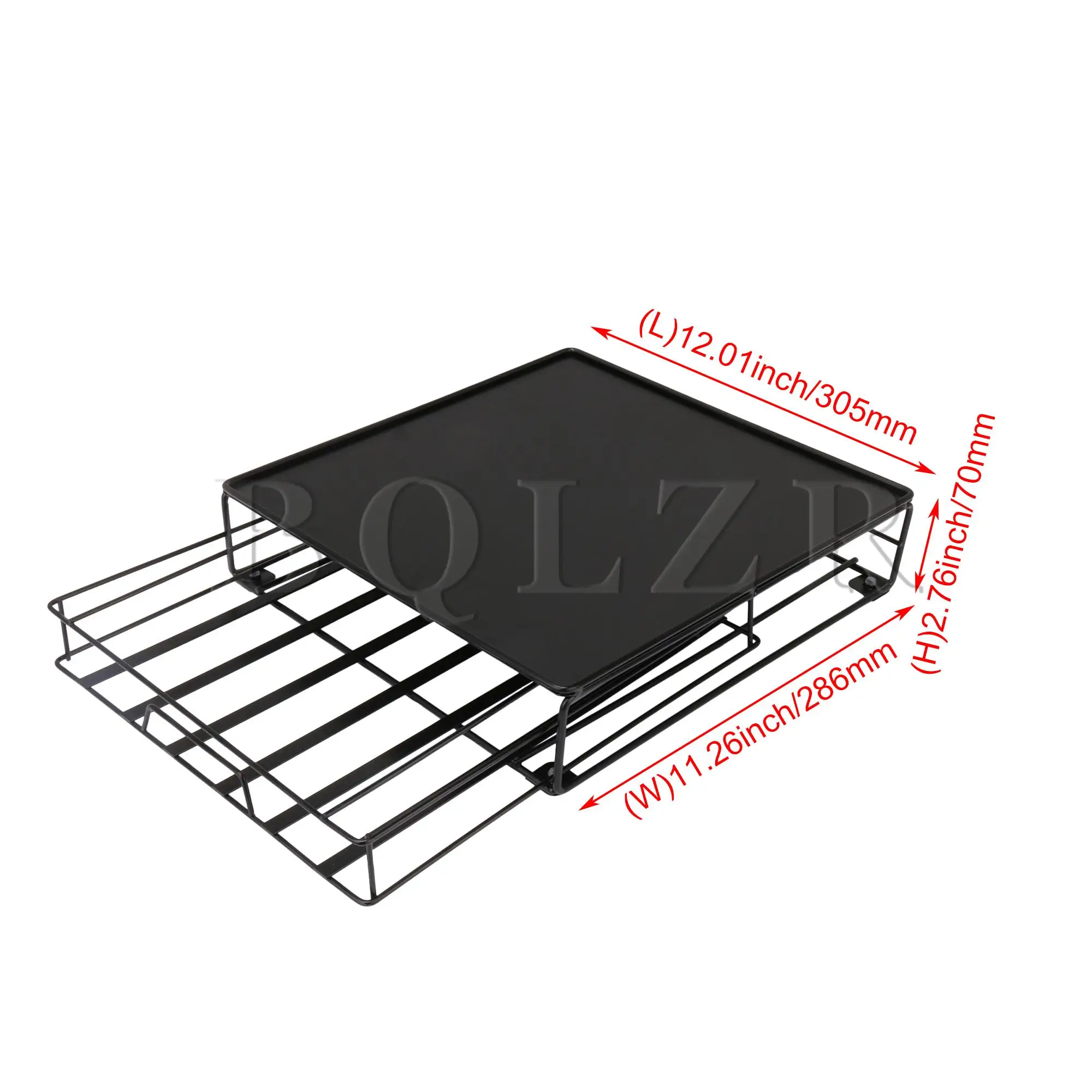 

BQLZR Iron Sheet Square Shape Drawer Tower Holder Coffee Storage Box Black