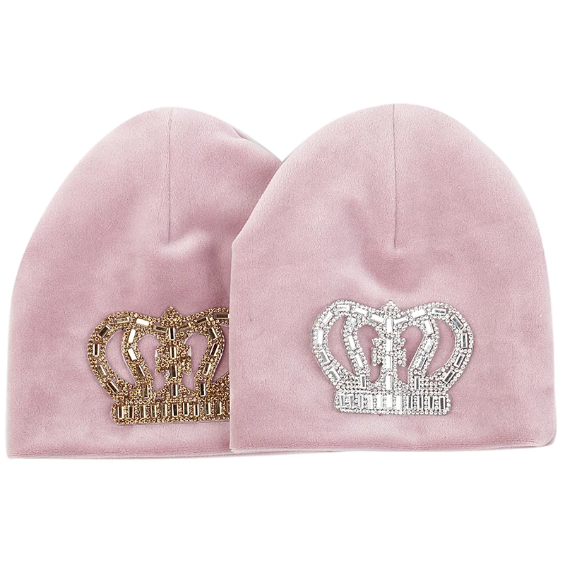 

Lovely Baby Girls Boys Solid Color Beanies Infant Warm Beanie Skull Caps Unisex For 0-3 Month Cute Newborn With Crown Accessory