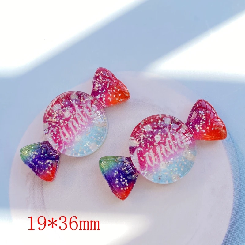 10Pcs Cute Resin Mixed Cartoon Rainbow Candy Series FlatBack Cabochons Scrapbooking DIY Jewelry Craft Decoration Accessories H10