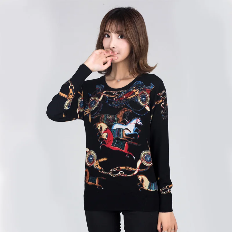 

2019 Round Collar Top Loose Korean Spring Autumn Long Sleeve Woman's New Fashion Sweater O-Neck women winter clothes Streetwear