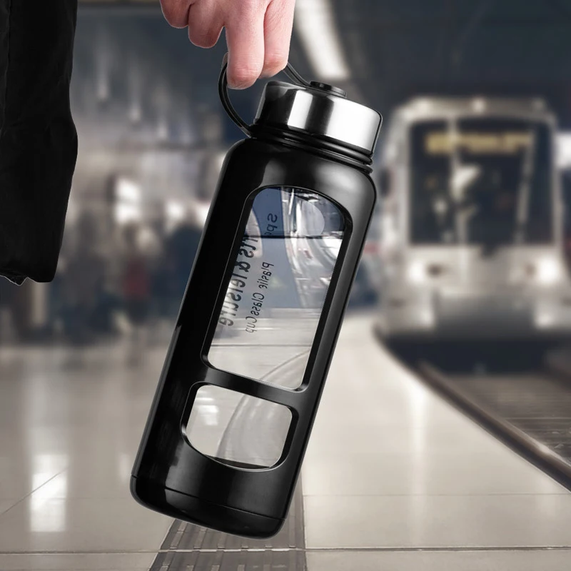 Портативные стеклянные бутылки для воды 700 мл 1000 большая емкость бутылка спорта