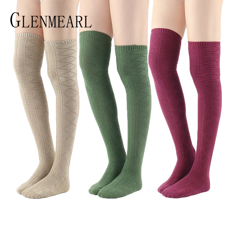 

3 Pairs Pack Wome Stockings socks Compression Fashion Brand Coolmax Fall Winter Warm Thick Female High Knee Boot Long Stockings