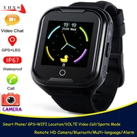 ip67 waterproof smart 4g remote camera gps wi fi kids student wristwatch sos video call monitor tracker location android watch