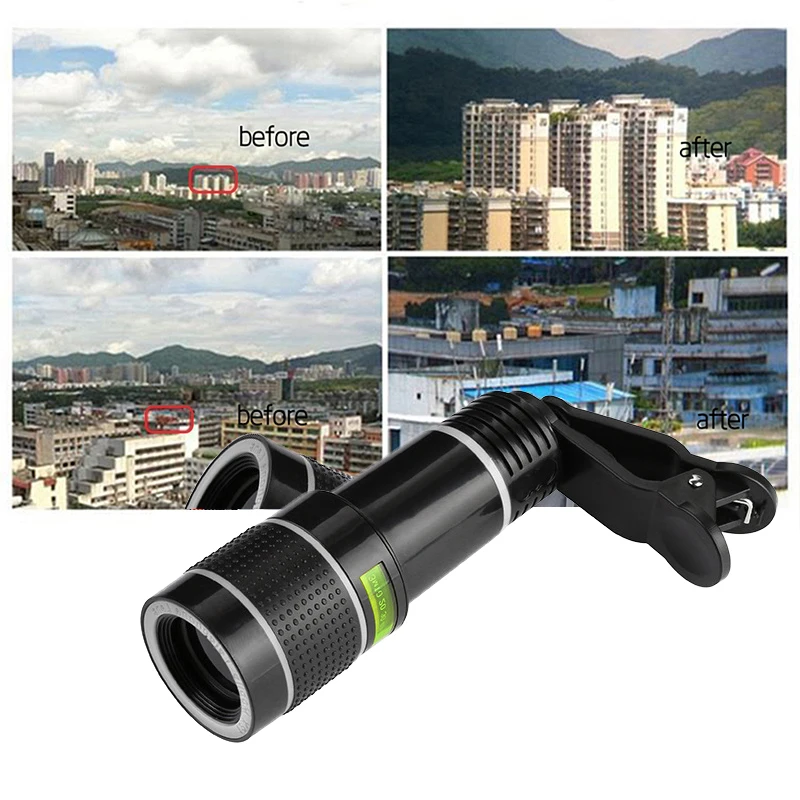 IN STOCK! 20X Zoom Phone Camera Lens Telephoto HD Monocular Telescope Holder For iPhone Samsung | Мобильные телефоны и