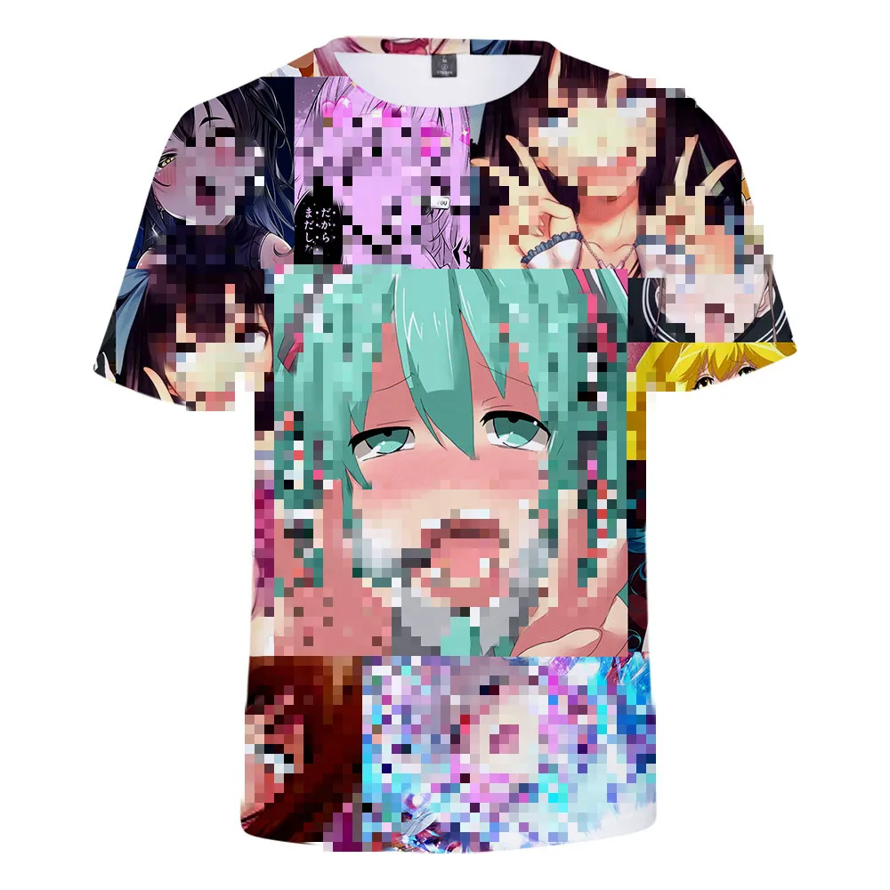 Ahegao 3D футболка лето Аниме Топ с коротким рукавом модная футболка хип-хоп с коротким рукавом забавная Повседневная футболка s для мужчин/женщин
