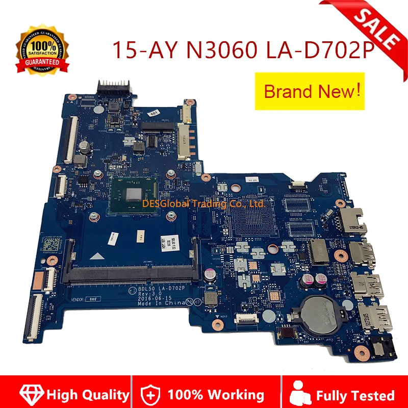 Фирменная Новинка 854944-601 материнская плата для hp 250 G5 15-AY Материнская плата ноутбука SR2KN N3060 BDL50 LA-D702P 854944-001 854944-501 Тесты
