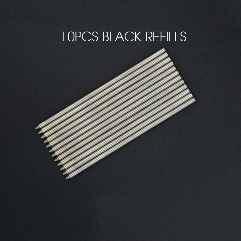 10pcs Black Refills M& G уникальная металлическая многофункциональная ручка 4 в 1 включает 3 цвета шариковые ручки 1,0 мм механический карандаш 0,5 мм многоцветная многофункциональная - Цвет: 10pcs Black Refills