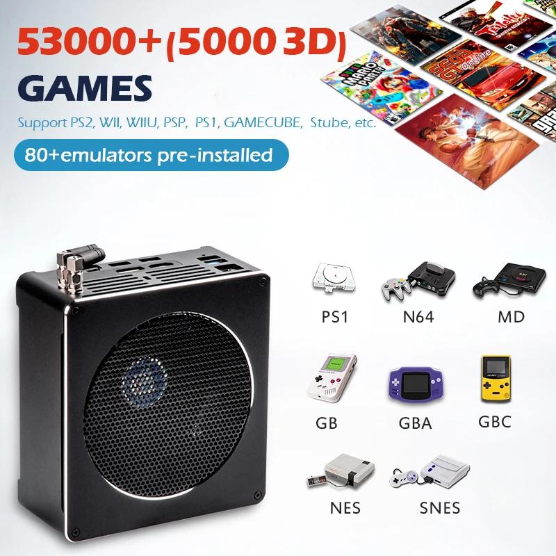 Super Console PC Box Video Game HD Dual Screen Output Retro Mini Consoles With 80 Emulator 53000+ Games For PS2/WII/PSP | Электроника