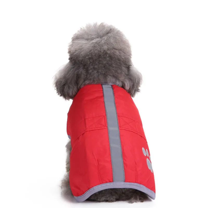 Дизайн, милая мультяшная собачья лапа, пальто для собак, Зимняя Теплая двойная Одежда для собак, уличная ветрозащитная одежда