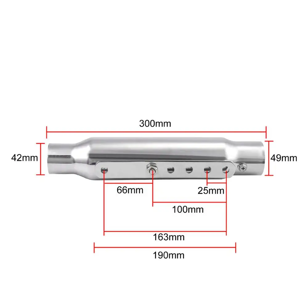 Justech 1 шт. универсальная выхлопная труба для Кафе Racer и Bobber 12 Дюймов серебряная
