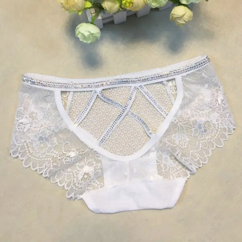 Panties for Woman Underwear Sexy Lace Breathable Soft rhineston Lingerie Female Briefs Panty Transparent Women's Underpants