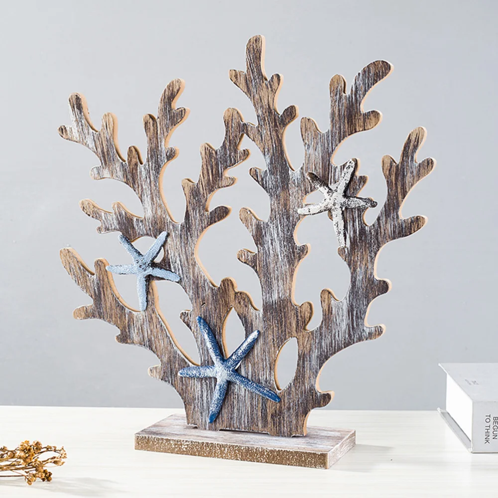 

1pc Vivid Coral Tree Adornment Decorative Home Wooden Desktop Craft Coral