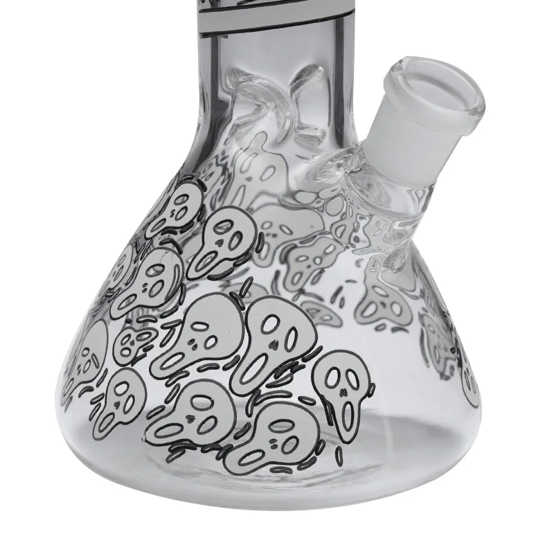 

8" Glass Vase Glow in the Dark Scary Skull Glass Oil Lamp for Home Decor Crystal Glass Vase Flower Arrangement Decor Utensils