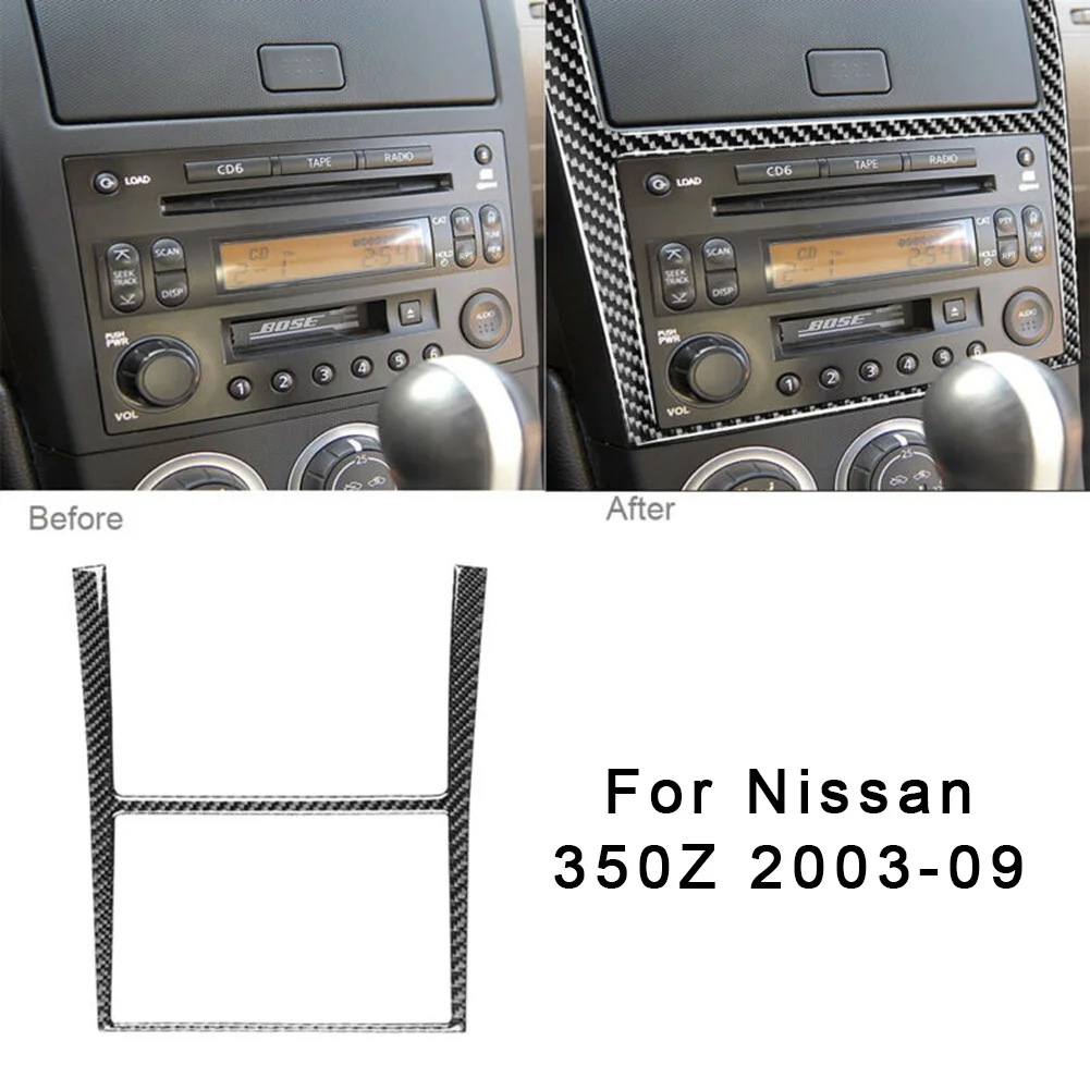 

GPS Navigation Panel Trim Car Sticker Carbon Fiber Interior Decoration Dashboard Trim Air Conditioning Panel Parts
