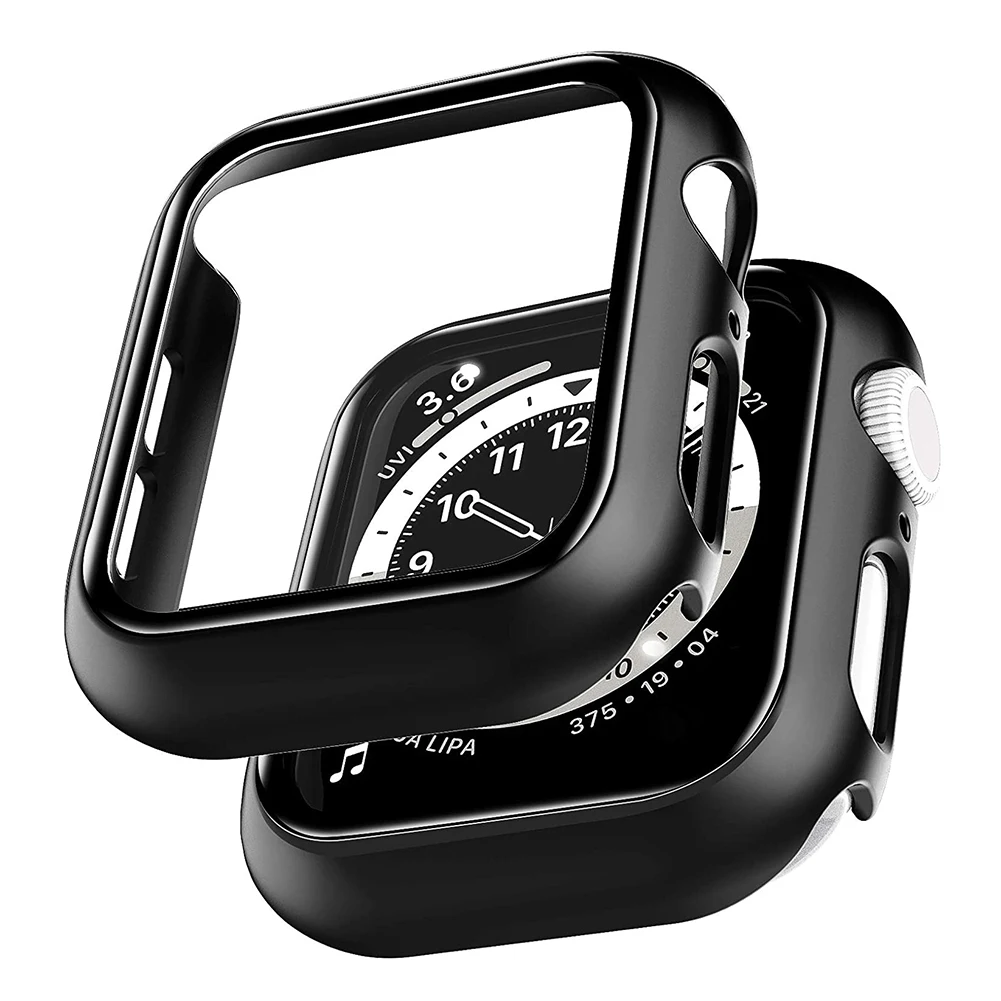 2pcs protective case for apple watch 1 2 3 tempered glass screen pc protector clear cover for iwatch wearable devices smart part free global shipping