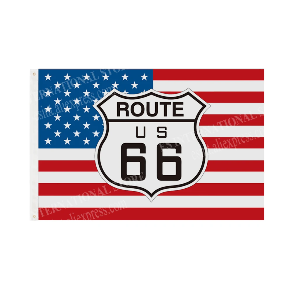 Флаг Route 66 США звезды полосы флаг 90x150 см 3x5 футов баннер на заказ металлические