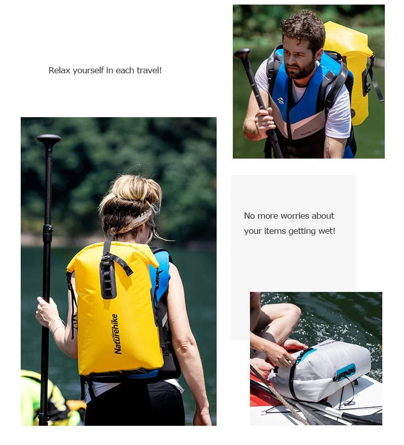 Naturehike NH19SB002 28L водонепроницаемый заплечный гермомешок рюкзак упаковка для хранения мешок плаванье рафтинг Каякинг плавающий парусный пляж