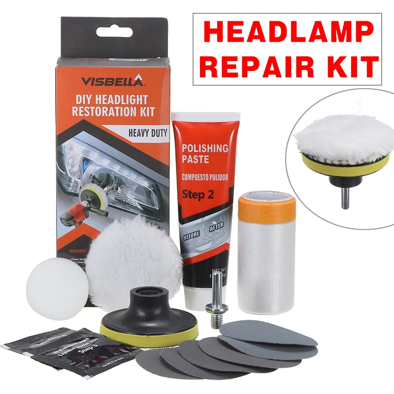 

1 set Car Headlight Repair Wax Kit Polishing Scratch Remove Refurbish Coating Oxidation Repair Chemical Polishing Paste Kit