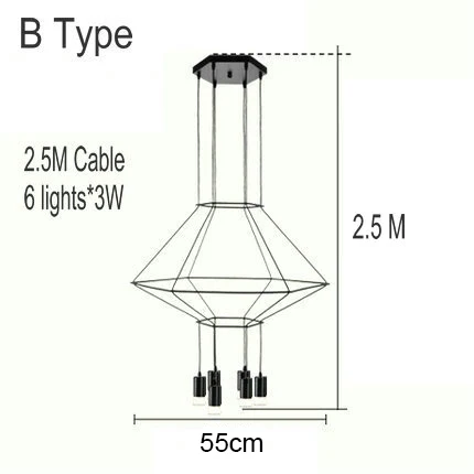 B Type Новейший дизайн DIY подвесной светильник с длинным кабелем из кованого железа ретро промышленный чердак черный паук Светильник СВЕТОДИОДНЫЙ Потолочный подвесной светильник - Цвет корпуса: B Type