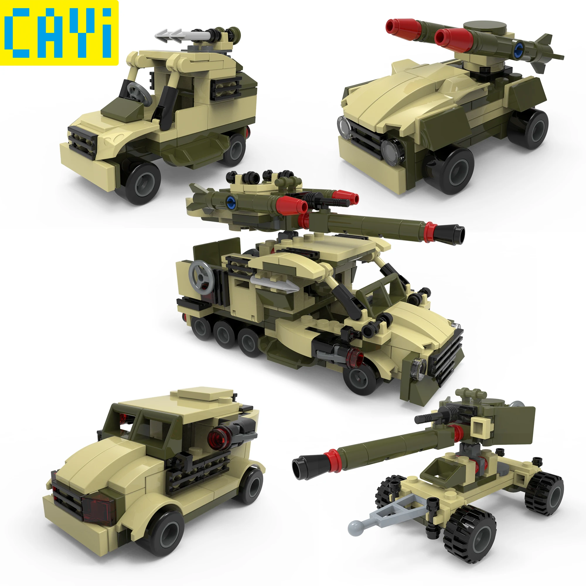 CAYI Военная серия военный корабль автомобиль истребитель совместимые армейские
