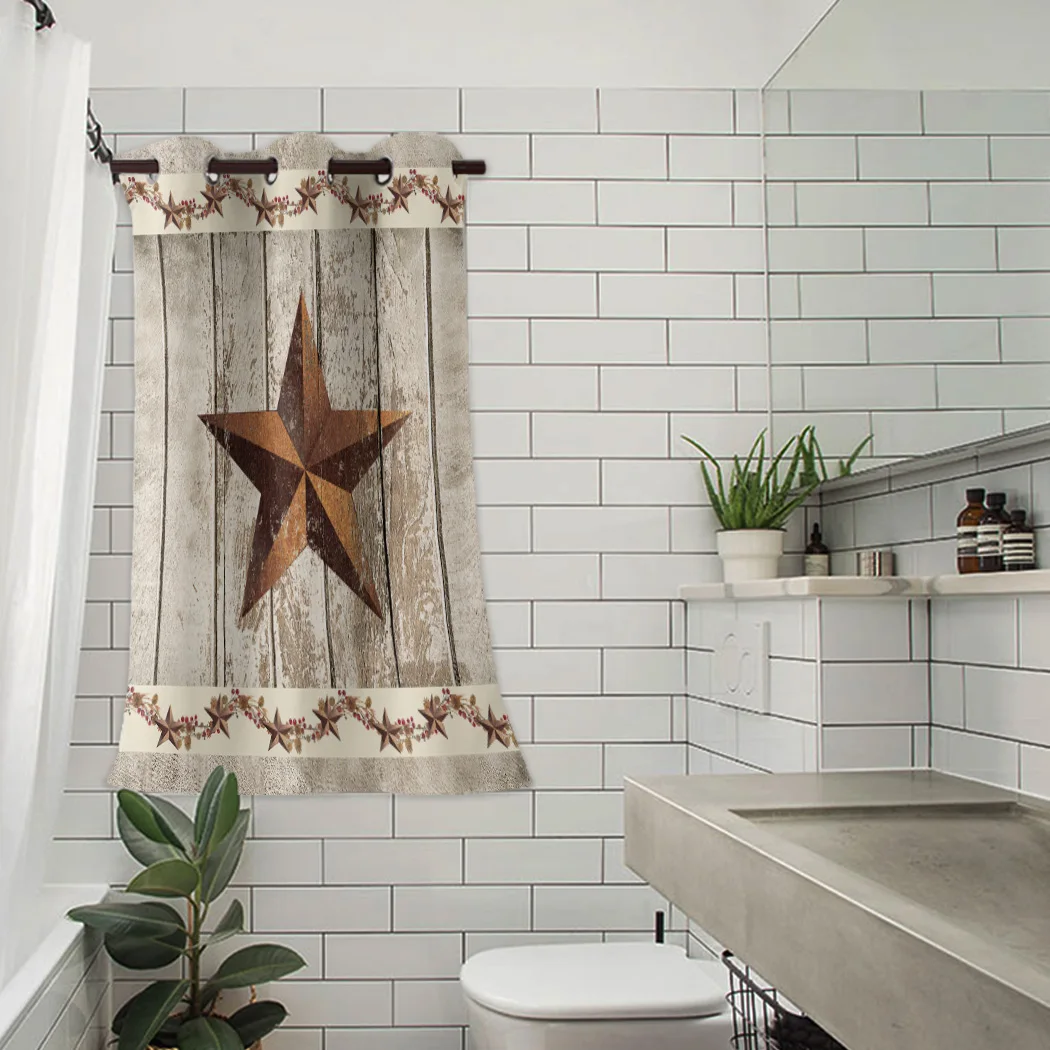 Винтажные оконные занавески с принтом в виде пентаграммы дерево деревенском