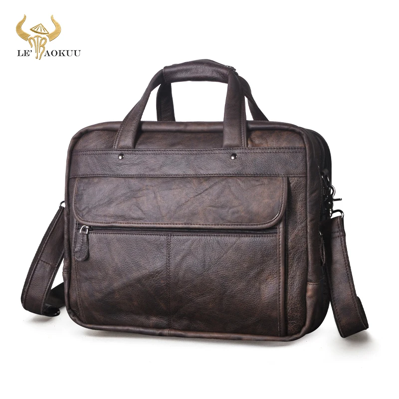 

Портфель из натуральной кожи в античном стиле, деловые кейсы для ноутбуков 15,6 дюйма, атташе, сумки-мессенджеры, портфель для мужчин, B1001