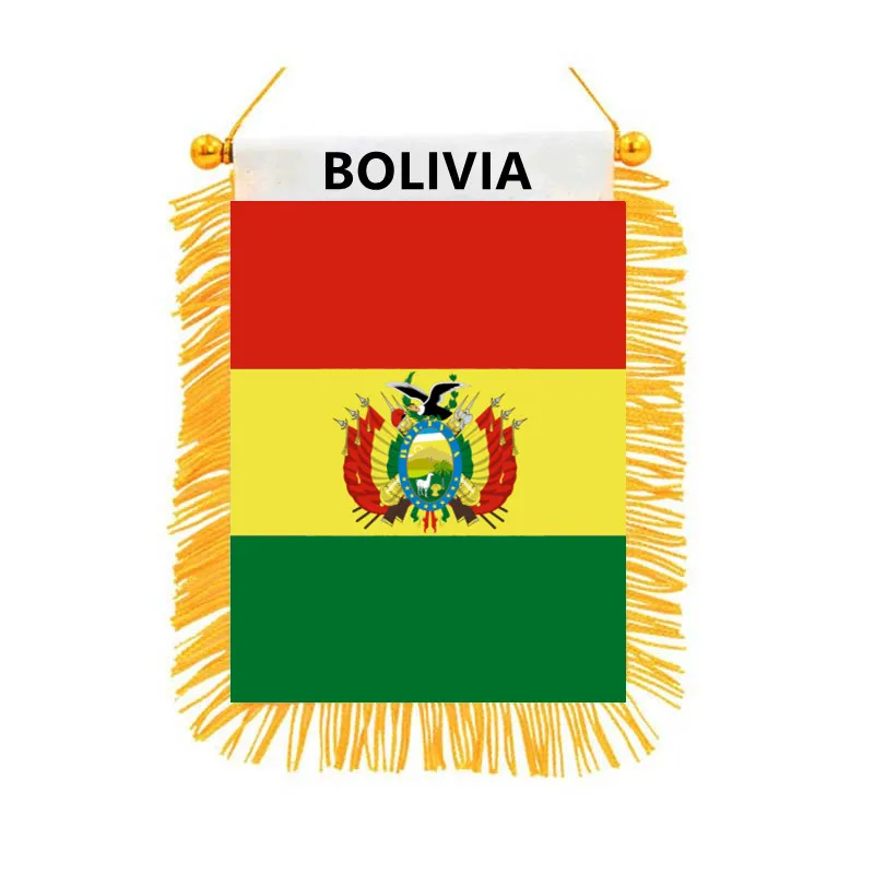 Bolivia Flag Mini Home Car Hanging Decoration Banner High-quality Double Sided Printed Pennant |