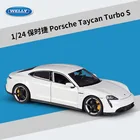 Модель литая автомобиля WELLY 1:24 Porsche Taycan Turbo S, металлический спортивный автомобиль из сплава, Игрушечная модель автомобиля, подарок для детей, Коллекционная модель