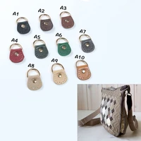 2pcs oval lychee pattern foreskin buckle hanging ears for bag shoulder straps accessories pu leather metal buckle bag accessorie