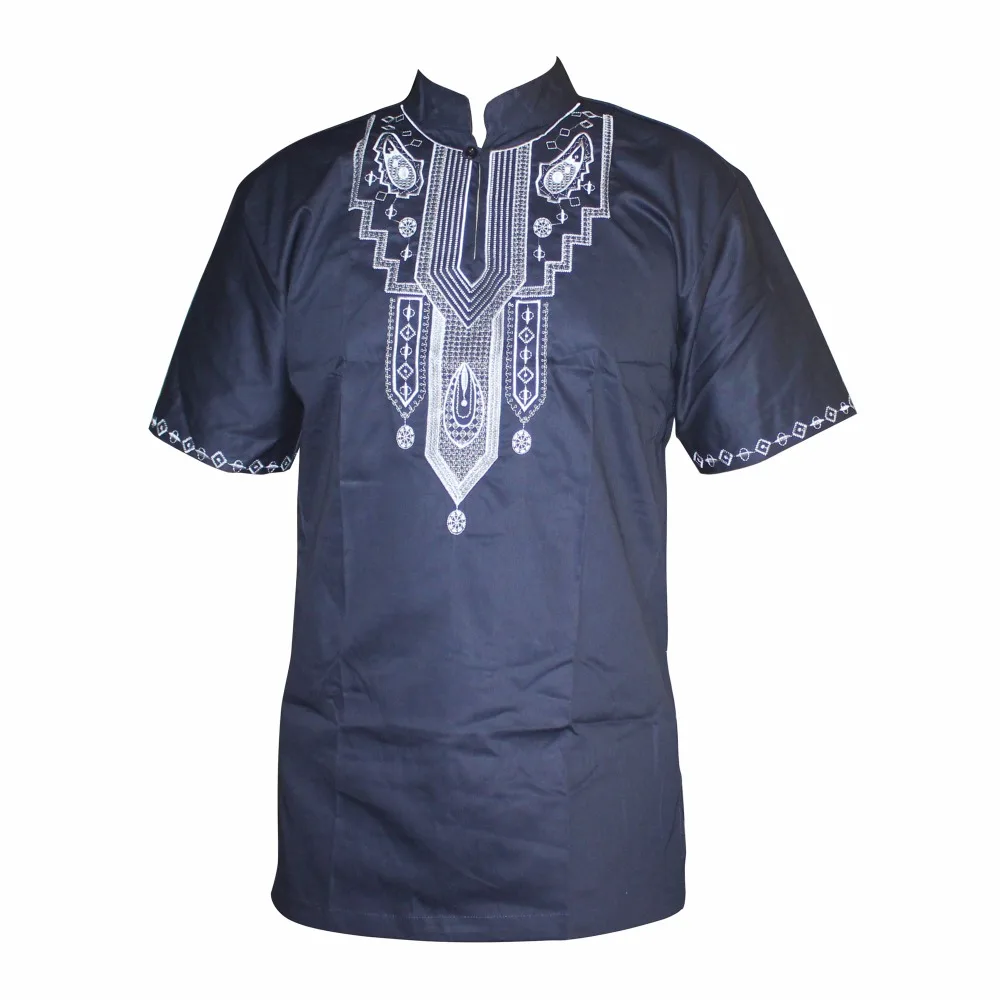 Embroidery Slim Hippie Dashiki Muslim T-Shirts Short Sleeve Ankara Design Traditional African Clothing Wholesale рубашка мужская