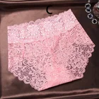 Женские сексуальные кружевные трусики, женские дышащие удобные трусики, однотонные бесшовные трусики с высокой талией, нижнее белье без следов