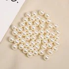 Бусины из АБС-пластика с имитацией жемчуга, белые бусины без отверстий для изготовления ювелирных изделий, фурнитура сделай сам, аксессуары для рукоделия, 3, 4, 6, 8, 10, 12 мм