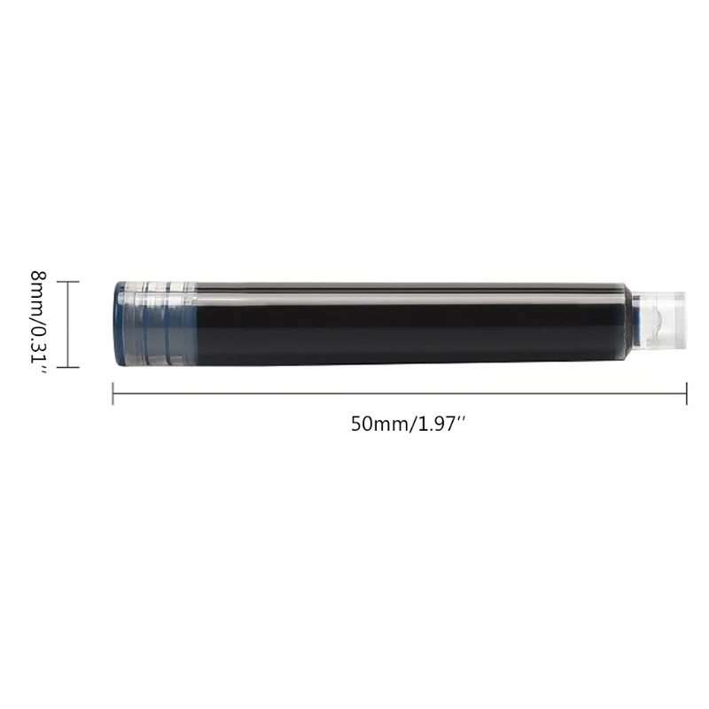 

50 Piece Refill Ink Smooth Ink Quick Dry for Pen 3.4 mm Bore Diameter Black/Blue for student School