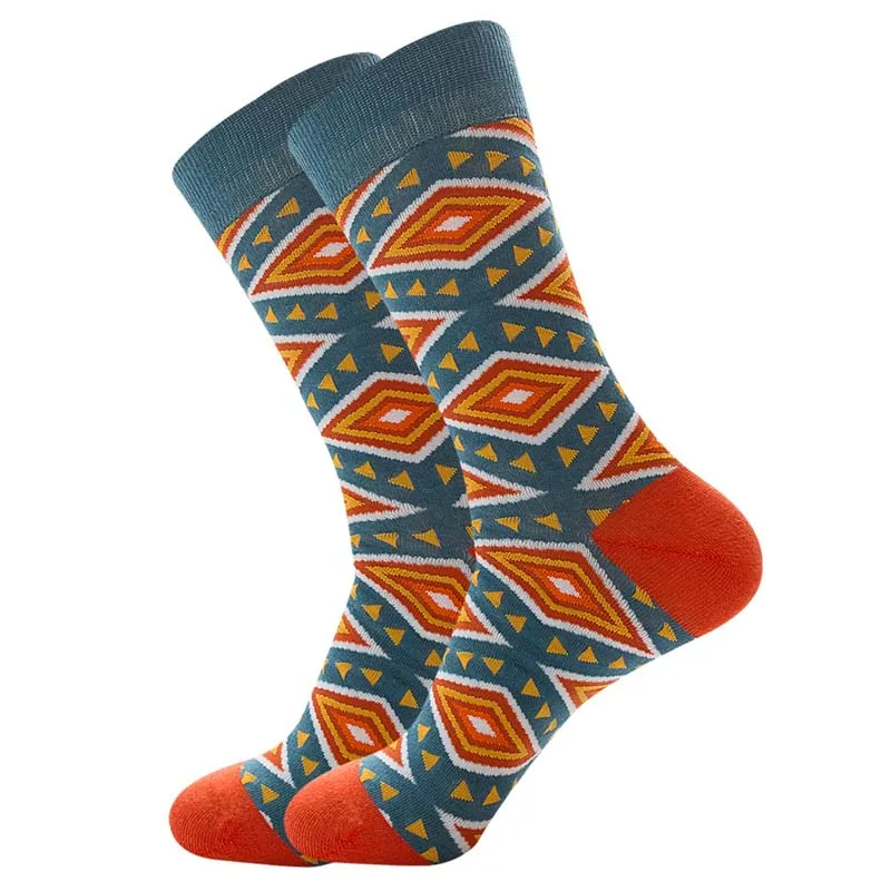 

Autumn Winter Style Fashion Stripe Wave Shape Irregularity Pattern Men Socks Hip Hop Calcetines Hombre Sox Sokken Skarpetki