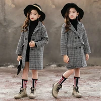 girls babys kids coat jacket outwear 2021 black thicken woolen cloth warm winter autumn overcoat childrens clothing