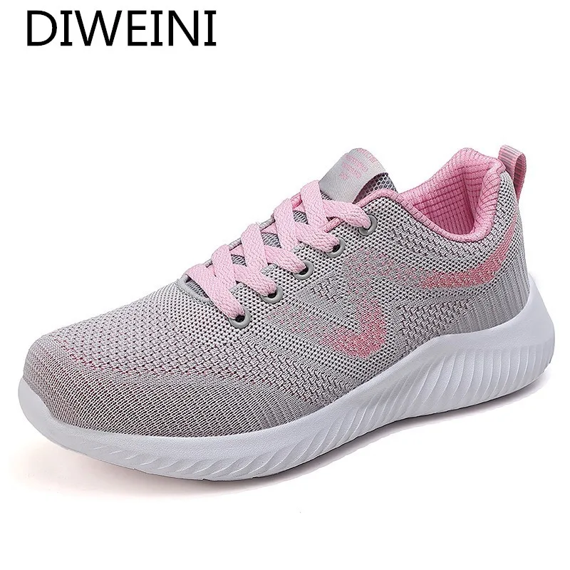 

2021 Fashionable Women's Shoes Comfortable Breathable Mesh Casual Shoes Autumn Women's Lace-up Non-slip Wear-resistant Sneakers