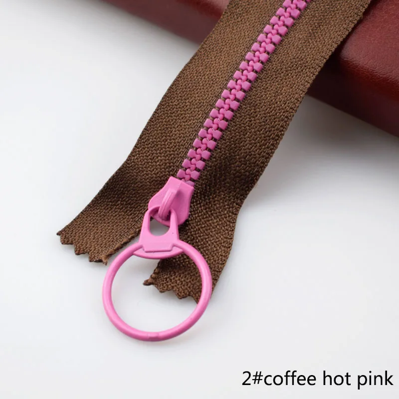10 шт. Meetee 15-40 см 3# закрытый конец смолы молнии тяговое кольцо молния слайдер голова для шитья сумки кошелек ткань аксессуары ремесла - Цвет: 2 brown