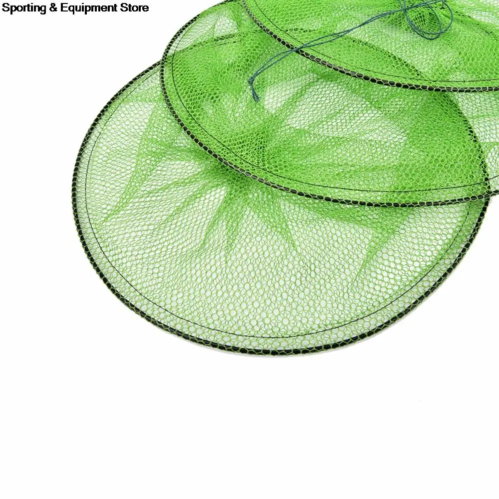 Рыболовная снасть складная круглая металлическая оправа нейлоновая сетка краб