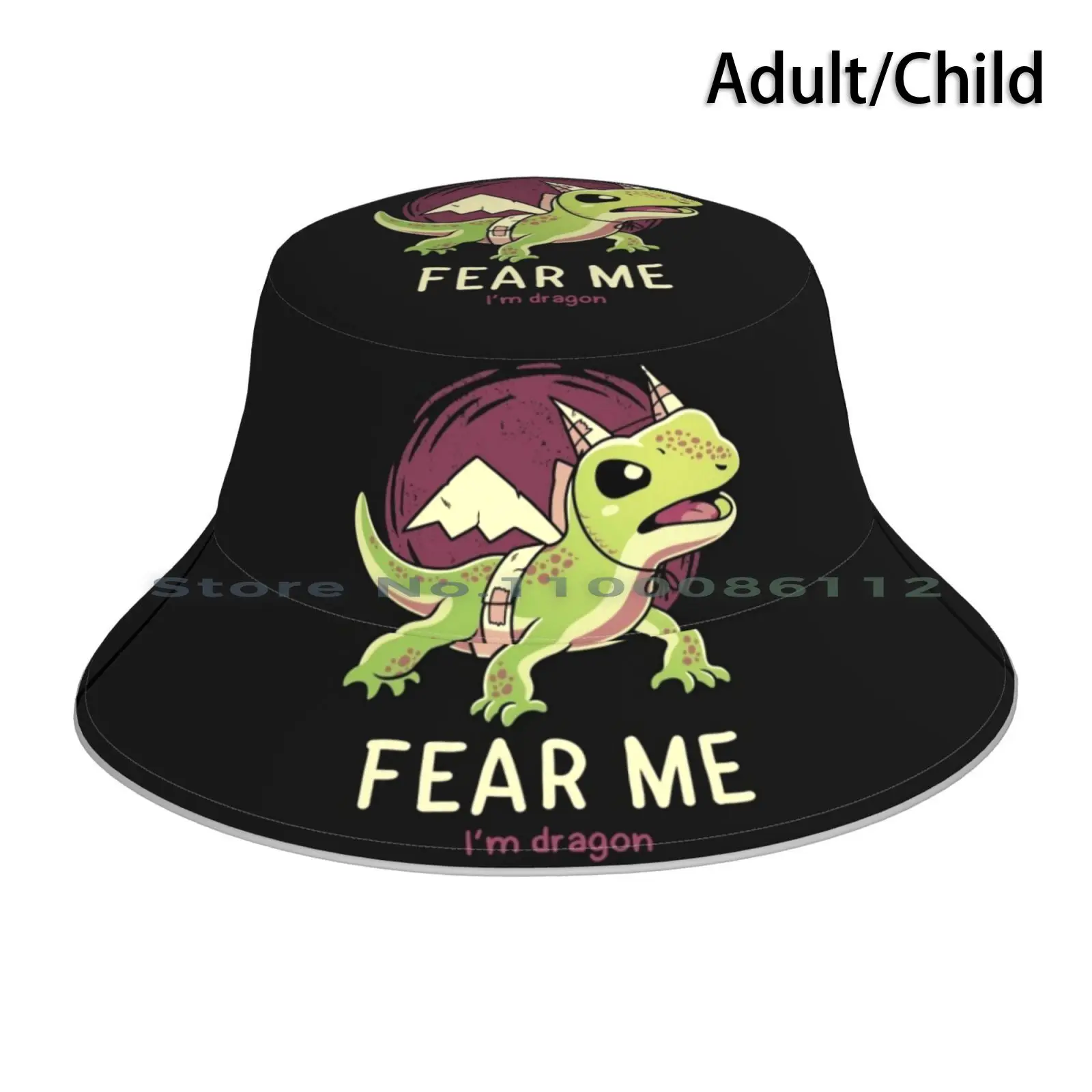 

I'm Dragon Bucket Hat Sun Cap Lizard Amphibian Iguana Chameleon Gecko Salamander Fantasy Mythology Animal Beardie Dinosaur