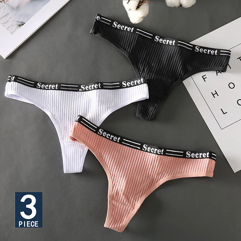 3 шт./компл. женские хлопковые стринги нижнее белье трусики трусы для женщин