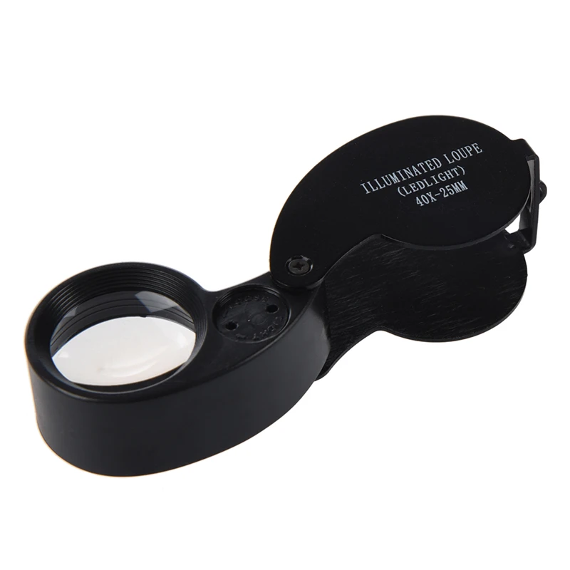 40x 25mm Eyes Optical Glass Loupe nifier nifying LED Light
