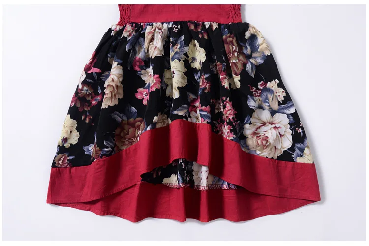 Burgundy Princess Dresses Girls Floral Asymmetrical Evening Party Dress for Kids Summer Modis Girl Costume | Детская одежда и