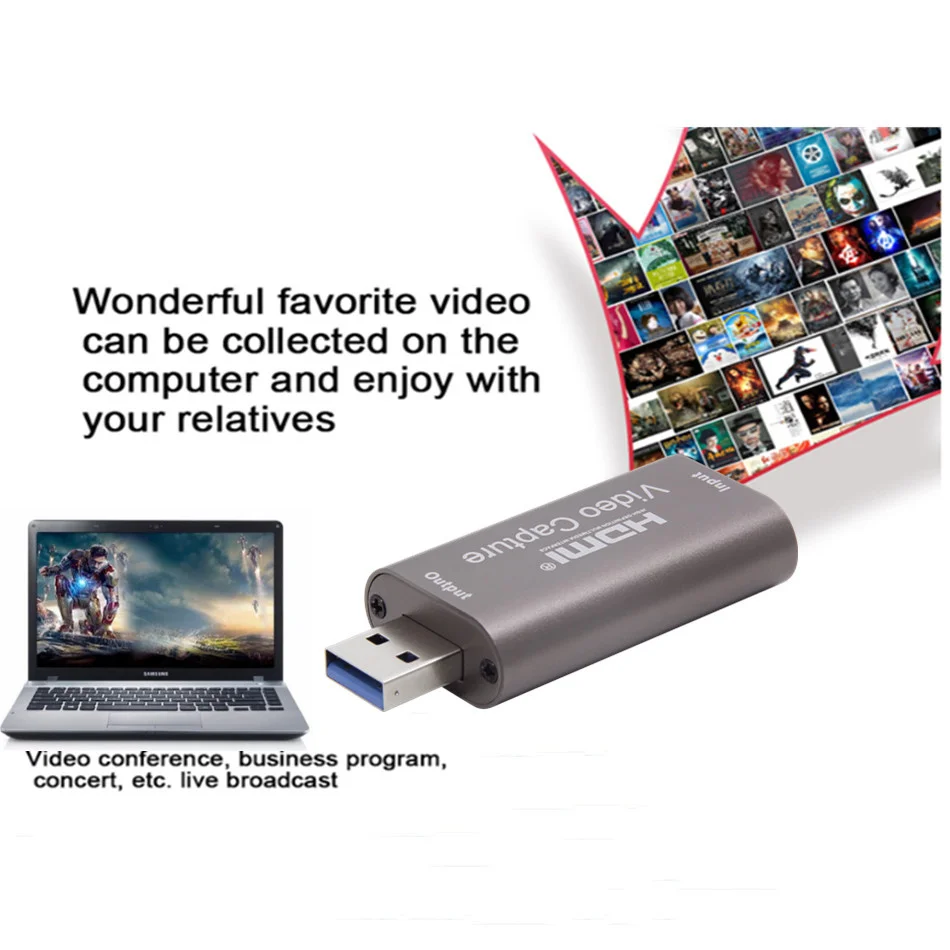 HD 4K Video Capture Card USB3.0 2.0 HDMI Grabber Record Box for PS4 Game DVD Camcorder Camera Recording Live Streaming |