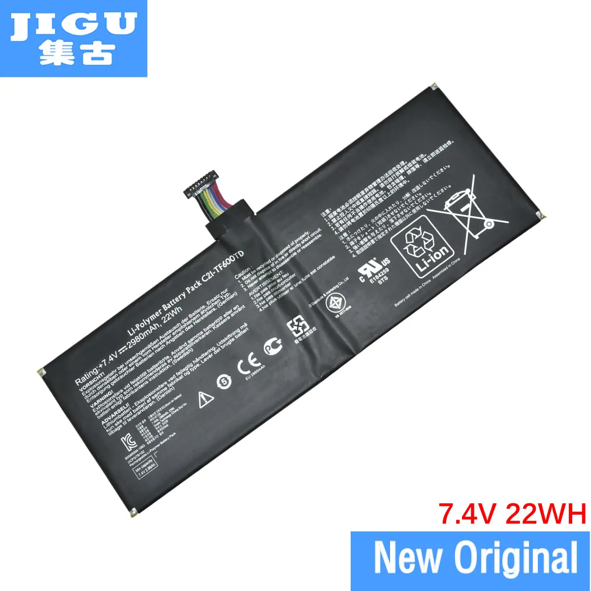 

JIGU C21-TF600TD Original laptop Battery For Asus TF600 TF502T TF600TG TF600TL FOR Vivo Tab TF6P00T 7.4V 22WH 2980MAH