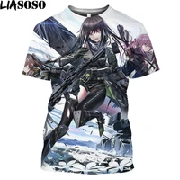 liasoso game girls frontline anime cosplay cool girl print t shirt hk147 m1911 ak47 m4a1 short sleeve men clothes plus size tops