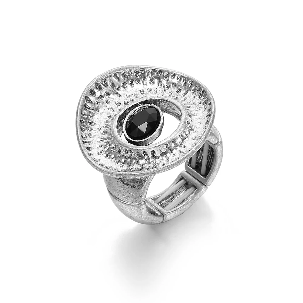 

Black Glass Lucky Eye Adjustable Rings for Women Antique silvery Vintage Ring Wedding Party Jewelry Dropshipping 2020 New Design