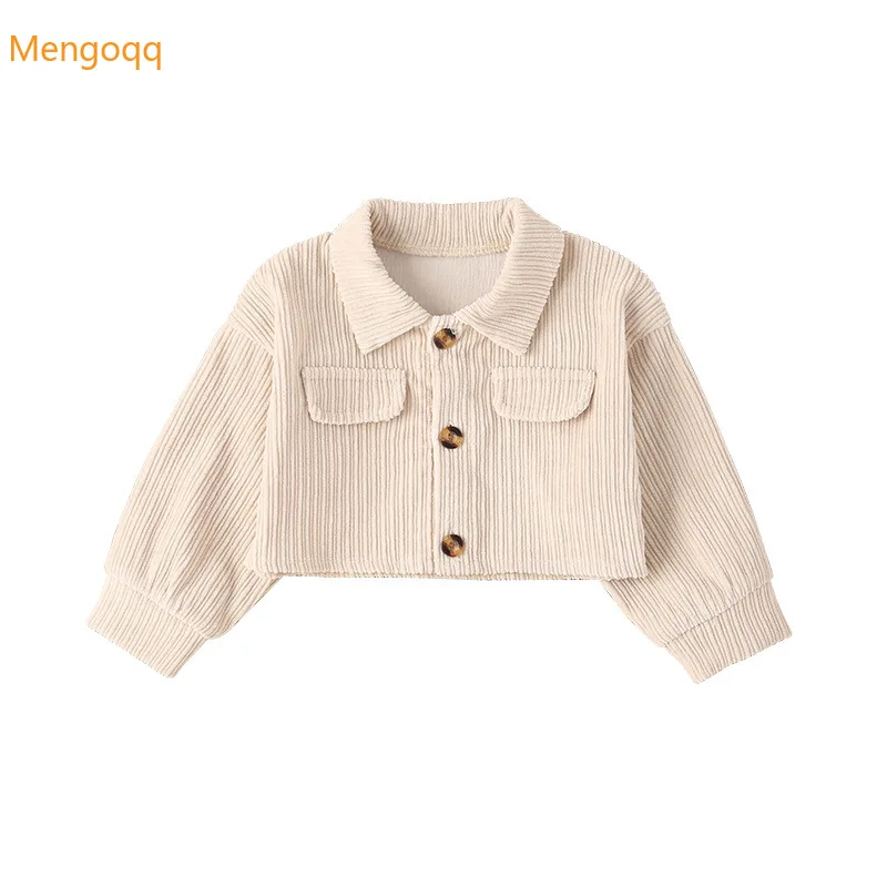 

Модный однотонный однобортный Топ с длинным рукавом для маленьких девочек, осенняя куртка, Детская верхняя одежда для малышей, пальто принц...