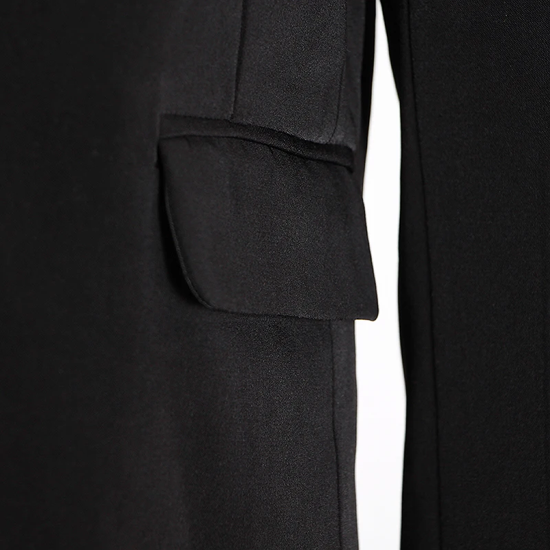 

VGH Streetwear Asymmetrical Blazer For Women Patched Long Sleeve Casual Black Blazers Female Fashion New Clothing 2020 Autumn