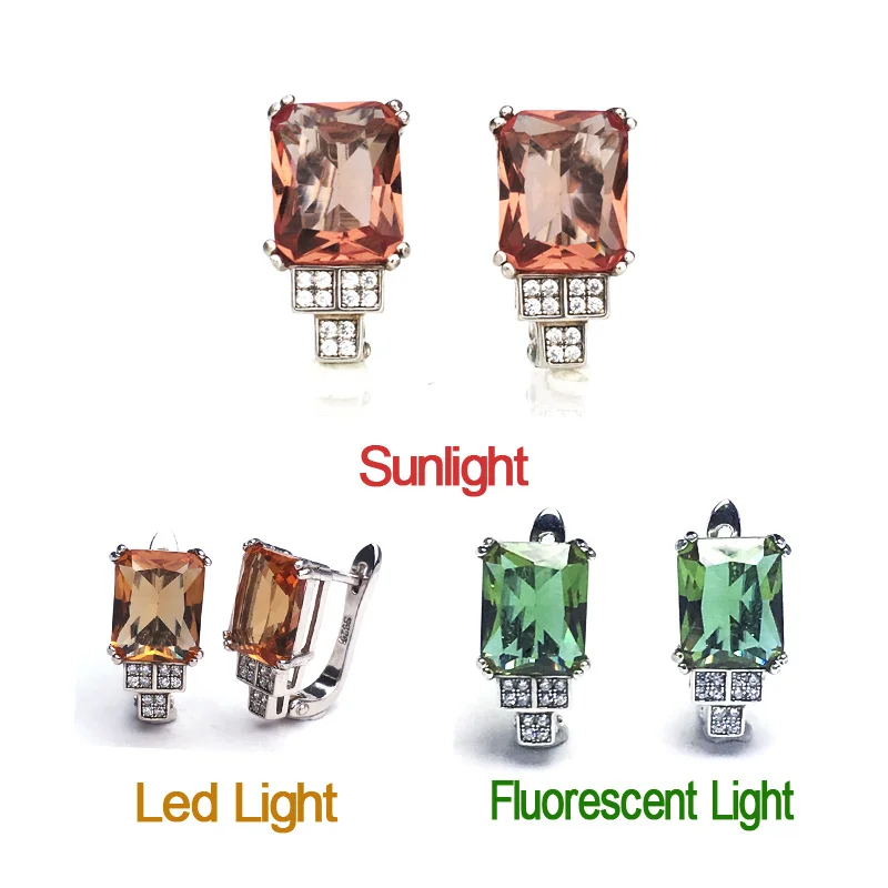 Серьги FFGems с зултанитом женские Изящные Ювелирные украшения из серебра 925 пробы